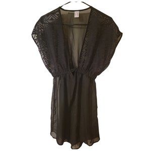 Black Short Sleeve Swimsuit Coverup